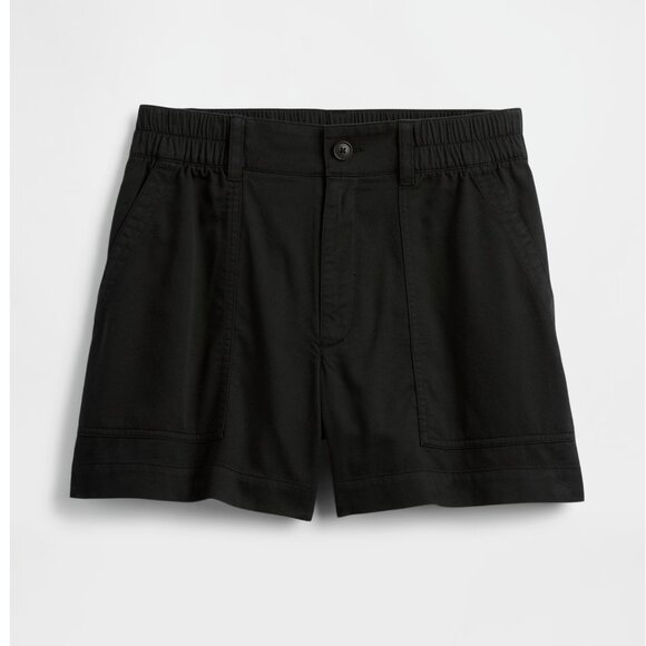 GAP Mid-Rise Girlfriend Khaki Shorts with Washwell in Black M - Picture 3 of 3